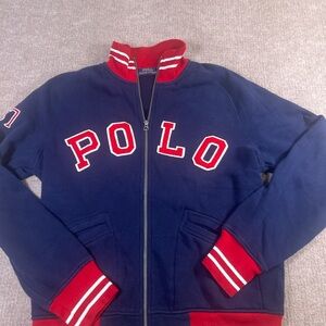 Polo by Ralph Lauren Blue and Red Collar Jacket